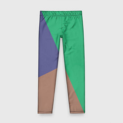 Детские легинсы Триада зелёный фиолетовый и коричневый геометричны