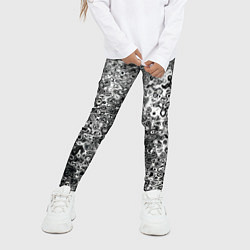 Леггинсы для девочки Чёрно-белый абстрактная текстура, цвет: 3D-принт — фото 2