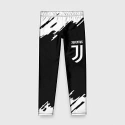 Леггинсы для девочки Juventus краски штрихи, цвет: 3D-принт