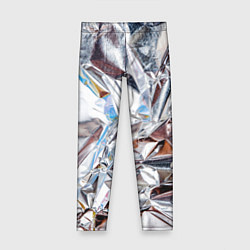 Леггинсы для девочки Зеркальная металическая фольга текстура, цвет: 3D-принт