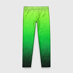 Леггинсы для девочки Градиент мозаика зелёный в тёмный, цвет: 3D-принт