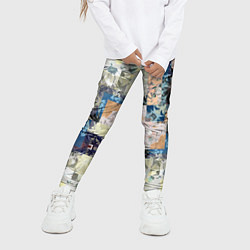 Леггинсы для девочки Цветочная геометрическая абстракция, цвет: 3D-принт — фото 2