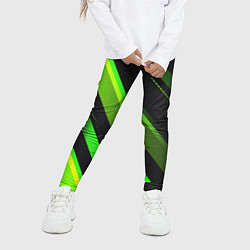 Леггинсы для девочки Color black green, цвет: 3D-принт — фото 2