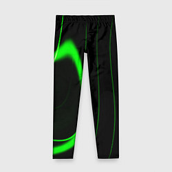Леггинсы для девочки Color green light green black, цвет: 3D-принт