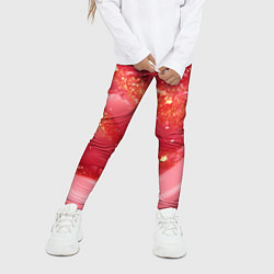 Леггинсы для девочки Розовая волнистая блестящая текстура, цвет: 3D-принт — фото 2