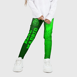 Леггинсы для девочки Real Madrid - green gradient по-вертикали, цвет: 3D-принт — фото 2