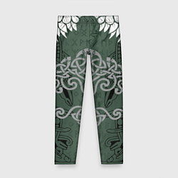 Детские легинсы Древние руны и древо жизни с крыльями