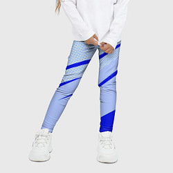 Леггинсы для девочки Светло-синий текстура с полосой, цвет: 3D-принт — фото 2