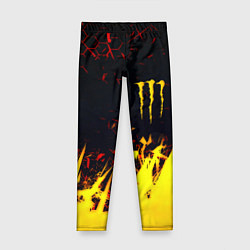 Леггинсы для девочки Monster energy абстрактные краски, цвет: 3D-принт