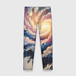 Леггинсы для девочки Космическая галактика - нейроарт фантазия, цвет: 3D-принт