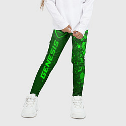 Леггинсы для девочки Genesis - green gradient по-вертикали, цвет: 3D-принт — фото 2