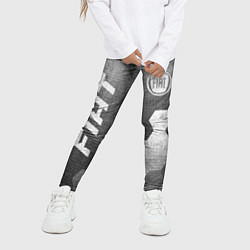 Леггинсы для девочки Fiat - grey gradient вертикально, цвет: 3D-принт — фото 2