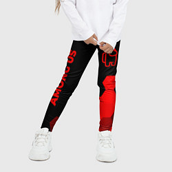 Леггинсы для девочки Among Us - red gradient вертикально, цвет: 3D-принт — фото 2