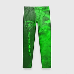Леггинсы для девочки Lamborghini - green gradient по-вертикали, цвет: 3D-принт