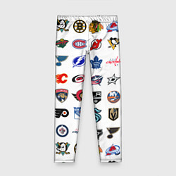 Леггинсы для девочки Команды НХЛ на белом фоне, цвет: 3D-принт