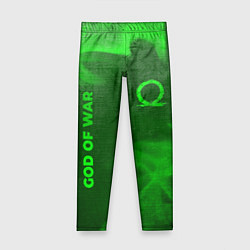 Детские легинсы God of War - green gradient вертикально