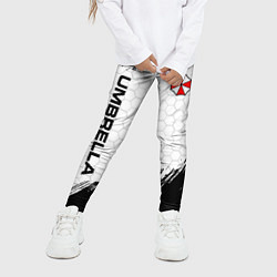 Леггинсы для девочки Амбрелла - белые соты, цвет: 3D-принт — фото 2