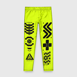 Детские легинсы Кибер текстура - ядовитая