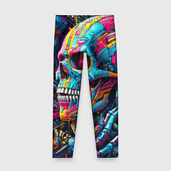 Леггинсы для девочки Cyber skull - pattern, цвет: 3D-принт