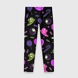 Детские легинсы Halloween pink black pumpkin