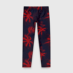 Леггинсы для девочки Palm black red, цвет: 3D-принт