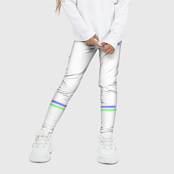 Леггинсы для девочки Neon white green light blue, цвет: 3D-принт — фото 2