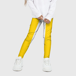 Леггинсы для девочки Color yellow white line, цвет: 3D-принт — фото 2