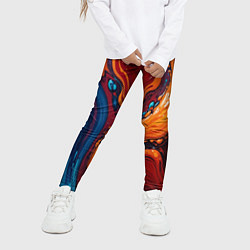 Леггинсы для девочки Пламя и синева, цвет: 3D-принт — фото 2
