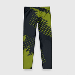 Леггинсы для девочки Абстрактная текстура в зеленом, цвет: 3D-принт