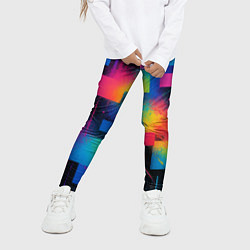 Леггинсы для девочки Pixel world, цвет: 3D-принт — фото 2