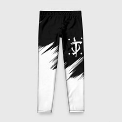 Леггинсы для девочки Doom краски черно белый, цвет: 3D-принт