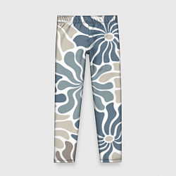 Детские легинсы Цветы blue and beige pattern