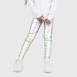 Леггинсы для девочки Color white multicolored stripes, цвет: 3D-принт — фото 2