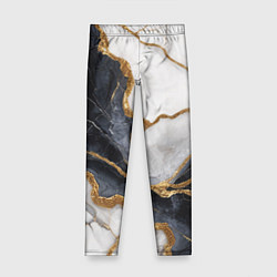 Детские легинсы Мрамор белый и черный с золотом