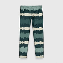Детские легинсы Полосы зигзагообразные зеленые