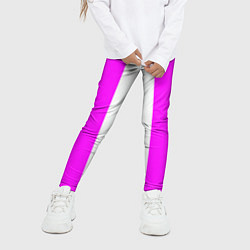 Леггинсы для девочки Color white and pink, цвет: 3D-принт — фото 2