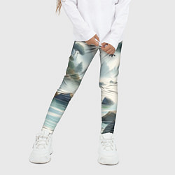 Леггинсы для девочки Японский акварельный пейзаж, цвет: 3D-принт — фото 2