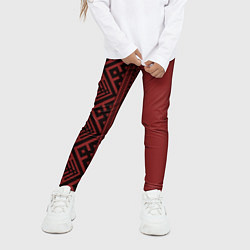 Леггинсы для девочки Узоры славянские в красном цвете, цвет: 3D-принт — фото 2