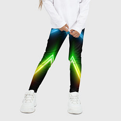 Леггинсы для девочки Neon multicolored lines, цвет: 3D-принт — фото 2