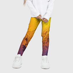 Леггинсы для девочки Узоры золотистого инея, цвет: 3D-принт — фото 2