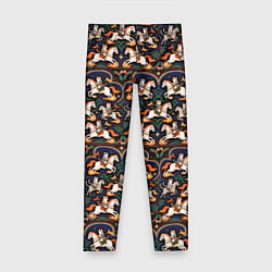 Детские легинсы Новогодние коты всадники на лошади