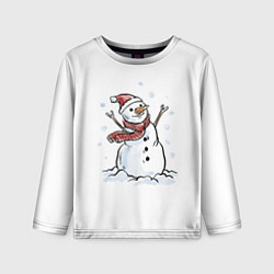 Лонгслив детский Снеговик, цвет: 3D-принт