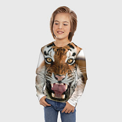Лонгслив детский Свирепый тигр, цвет: 3D-принт — фото 2