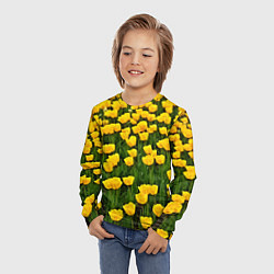Лонгслив детский Жёлтые тюльпаны, цвет: 3D-принт — фото 2