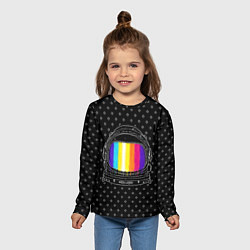 Лонгслив детский Цветной астронавт, цвет: 3D-принт — фото 2