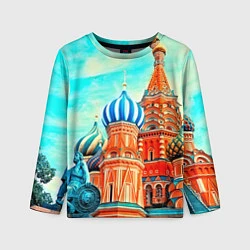 Лонгслив детский Blue Kremlin, цвет: 3D-принт