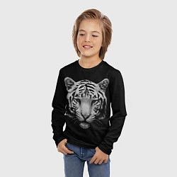 Лонгслив детский Серый тигр, цвет: 3D-принт — фото 2
