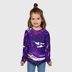 Лонгслив детский Фиолетовый акрил, цвет: 3D-принт — фото 2