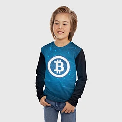 Лонгслив детский Bitcoin Blue, цвет: 3D-принт — фото 2