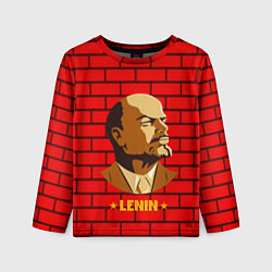 Лонгслив детский Ленин: красная стена, цвет: 3D-принт